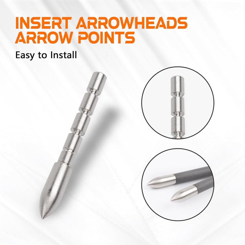 Yls Archery Field Points 85/100/120 Grain Insert Points Archery Bullet Points Target Practice Tips for ID 4.2mm Shaft(Pack of 12) - Image 3